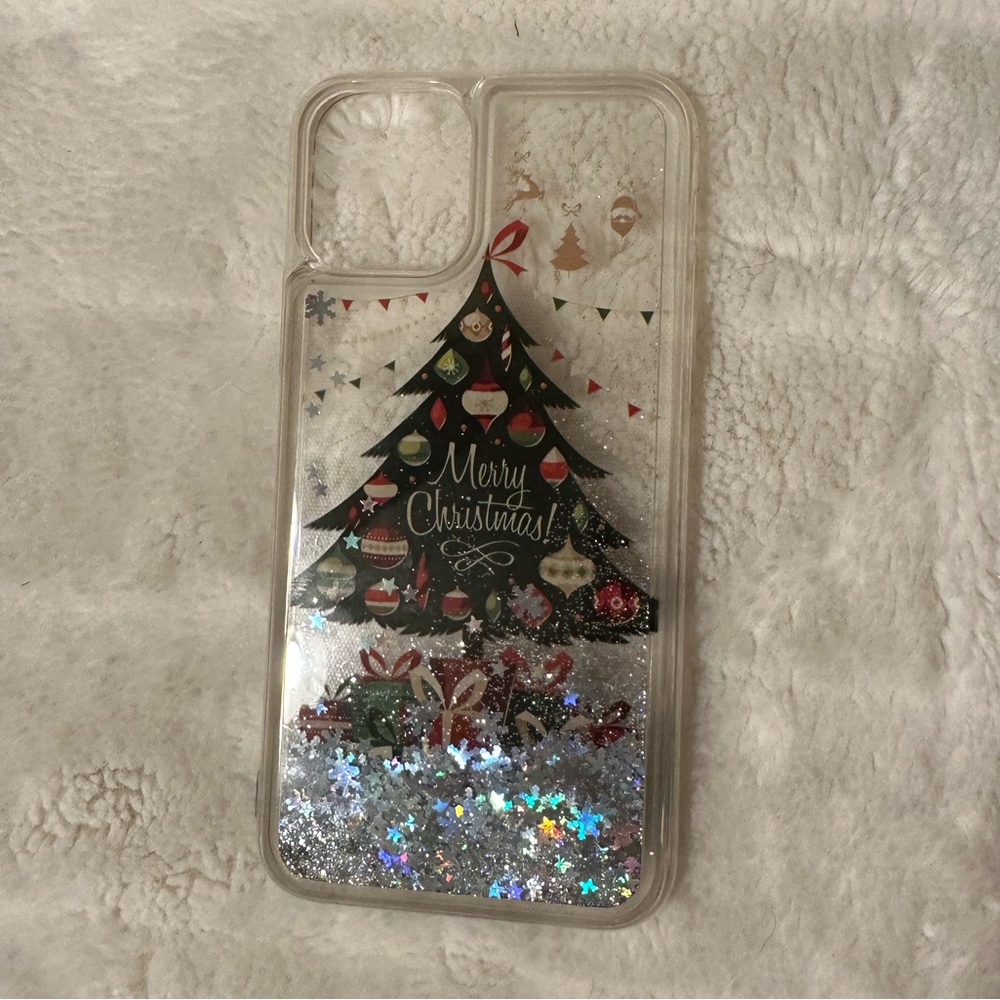 iPhone 11 Pro merry Christmas clear glitter case
